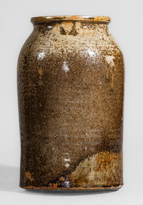 Alkaline-Glazed Stoneware Jar Stamped "X," Edgefield District or Columbia, SC