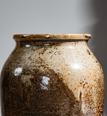 Alkaline-Glazed Stoneware Jar Stamped "X," Edgefield District or Columbia, SC