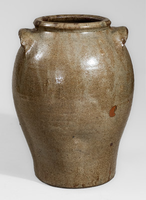 Three-Gallon Stoneware Jar attrib. Pottersville Stoneware Manufactory, Edgefield District, SC