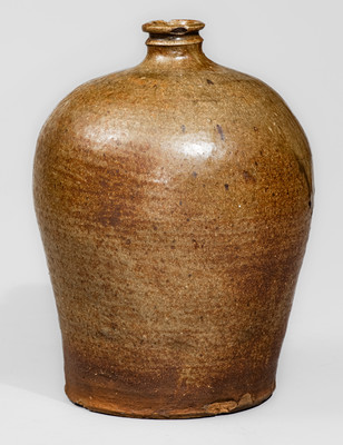 Edgefield District, SC Alkaline-Glazed Stoneware Jug, mid 19th century