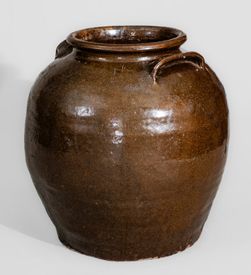 Four-Gallon Stoneware Jar w/ Incised Slash Marks attrib. David Drake at Lewis Miles's Stony Bluff Manufactory