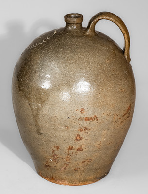 Attrib. Thomas Chandler, Edgefield District, SC Four-Gallon Stoneware Jug w/ Kaolin Slip Decoration, c1850