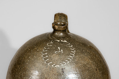 Attrib. Thomas Chandler, Edgefield District, SC Four-Gallon Stoneware Jug w/ Kaolin Slip Decoration, c1850