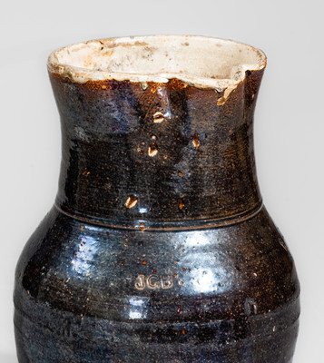 JGB (Joseph Gregory Baynham), Trenton, SC Glazed Stoneware Pitcher, late 19th century