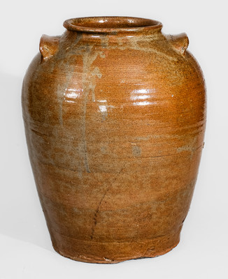 Edgefield District, SC Five-Gallon Alkaline-Glazed Stoneware Jar w/ Impressed Horseshoe