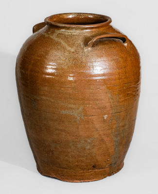 Edgefield District, SC Five-Gallon Alkaline-Glazed Stoneware Jar w/ Impressed Horseshoe