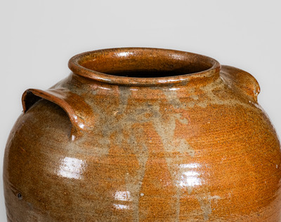 Edgefield District, SC Five-Gallon Alkaline-Glazed Stoneware Jar w/ Impressed Horseshoe