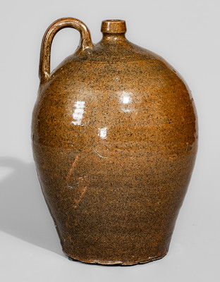 Edgefield District, SC Stoneware Jug w/ Impressed Punctates, third quarter 19th century