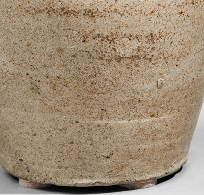 Very Rare Small-Sized Edgefield Dist, SC Stoneware Jug Impressed "P" Five Times, c1825