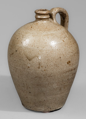 Very Rare Small-Sized Edgefield Dist, SC Stoneware Jug Impressed "P" Five Times, c1825