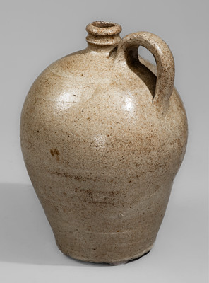 Very Rare Small-Sized Edgefield Dist, SC Stoneware Jug Impressed "P" Five Times, c1825