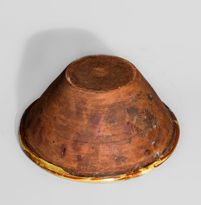 Fine Redware Bowl w/ Multi-Colored Slip Decoration, 19th century