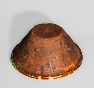 Fine Redware Bowl w/ Multi-Colored Slip Decoration, 19th century