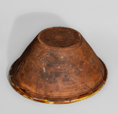 Fine Redware Bowl w/ Multi-Colored Slip Decoration, 19th century
