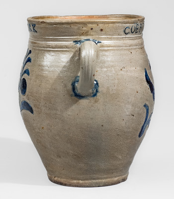 Extremely Rare and Important COERLEARS HOOK / N. YORK (Thomas Commeraw) Stoneware Jar w/ Profuse Decoration
