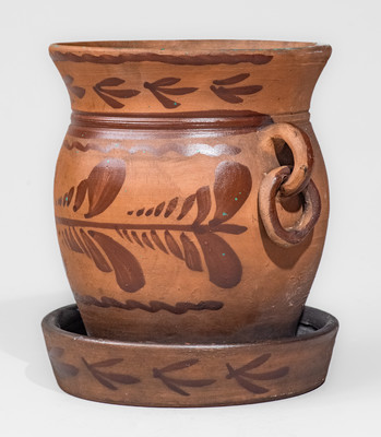 Fine Tanware Flowerpot, New Geneva or Greensboro, PA, circa 1885