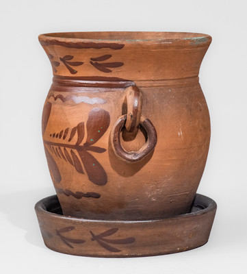 Fine Tanware Flowerpot, New Geneva or Greensboro, PA, circa 1885