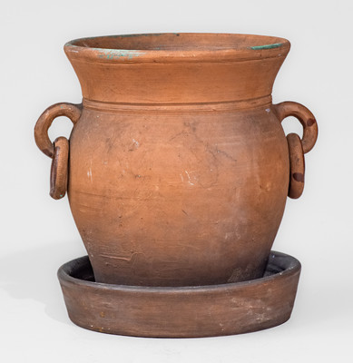 Fine Tanware Flowerpot, New Geneva or Greensboro, PA, circa 1885