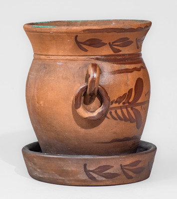 Fine Tanware Flowerpot, New Geneva or Greensboro, PA, circa 1885