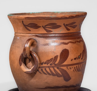 Fine Tanware Flowerpot, New Geneva or Greensboro, PA, circa 1885