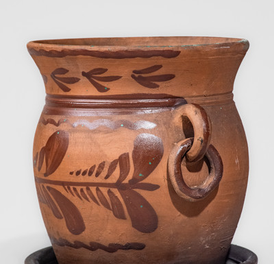 Fine Tanware Flowerpot, New Geneva or Greensboro, PA, circa 1885