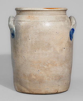 Rare WILLSON'S & YOUNG / HARRISBURG PA Stoneware Jar w/ Elaborate Cobalt Floral Decoration