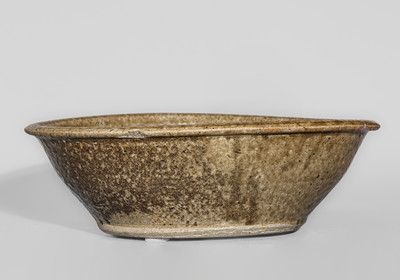 Edgefield District, SC Alkaline-Glazed Stoneware Bowl, third quarter 19th century