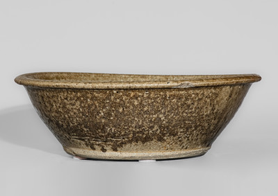 Edgefield District, SC Alkaline-Glazed Stoneware Bowl, third quarter 19th century
