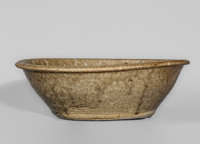 Edgefield District, SC Alkaline-Glazed Stoneware Bowl, third quarter 19th century