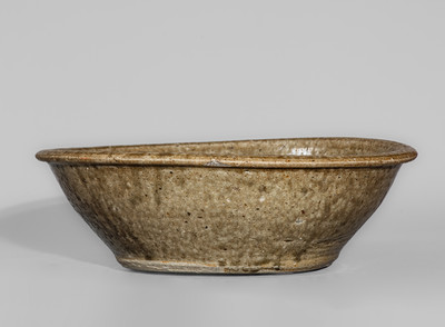 Edgefield District, SC Alkaline-Glazed Stoneware Bowl, third quarter 19th century