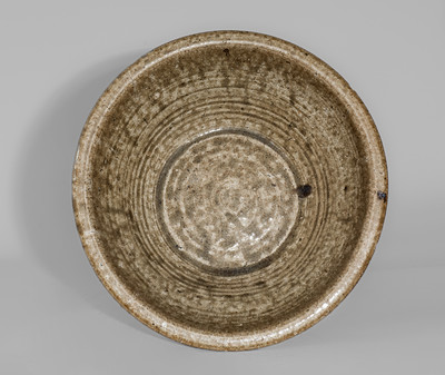 Edgefield District, SC Alkaline-Glazed Stoneware Bowl, third quarter 19th century