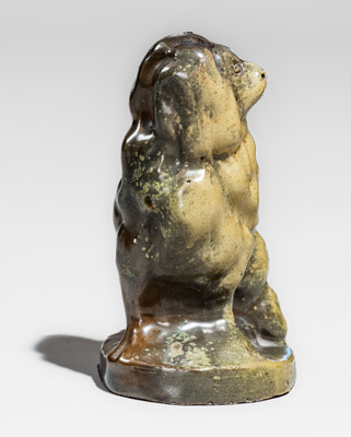 Diminutive Glazed Stoneware Spaniel, probably Midwestern