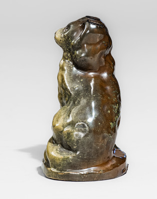Diminutive Glazed Stoneware Spaniel, probably Midwestern