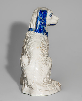 Fine Cobalt-Decorated Stoneware Spaniel, probably Ohio, late 19th century