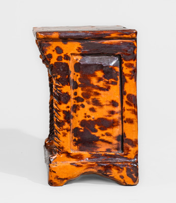 Manganese-Decorated Redware Dresser Bank, probably Pennsylvania