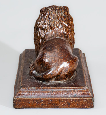 Ohio Sewer Tile Lion Doorstop, Inscribed "W.T.," late 19th century