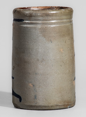 Western PA Stoneware Canning Jar w/ Cobalt Stripe Decoration