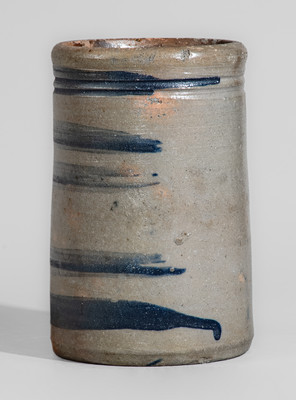Western PA Stoneware Canning Jar w/ Cobalt Stripe Decoration