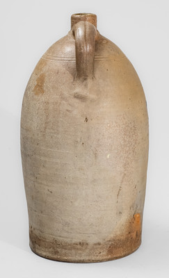 Beaver, PA Stoneware Jug w/ Elaborate Cobalt Floral Decoration, c1860