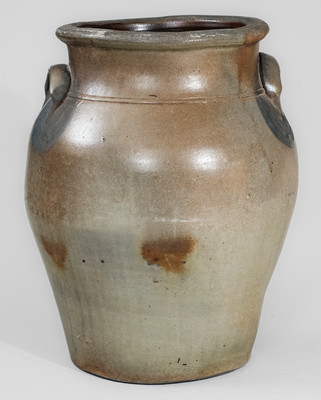 Five-Gallon Beaver, Pennsylvania Stoneware Jar w/ Elaborate Cobalt Foliate Decoration, c1860