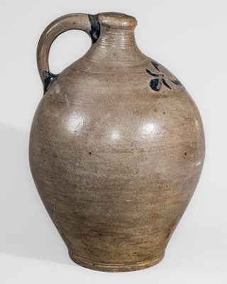 Scarce New York City Stoneware Jug w/ Incised Drape-and-Tassel Decoration, late 18th / early 19th century