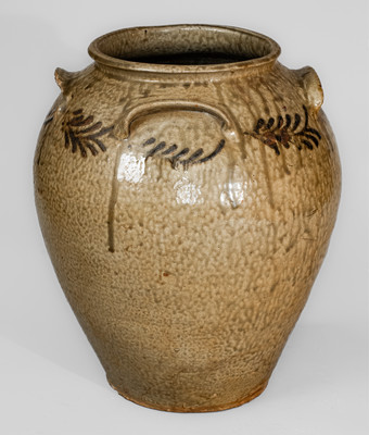 Rare Four-Handled attrib. Thomas Chandler, Edgefield Dist, SC Stoneware Jar, circa 1845