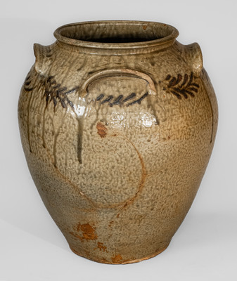 Rare Four-Handled attrib. Thomas Chandler, Edgefield Dist, SC Stoneware Jar, circa 1845