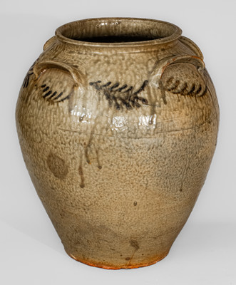 Rare Four-Handled attrib. Thomas Chandler, Edgefield Dist, SC Stoneware Jar, circa 1845