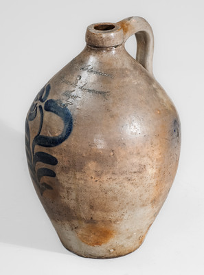 Extremely Rare Stoneware Jug by Abolitionist Potter, "John S. Clemmer / Mogadore Summit Co / Ohio"