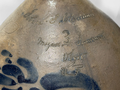 Extremely Rare Stoneware Jug by Abolitionist Potter, "John S. Clemmer / Mogadore Summit Co / Ohio"