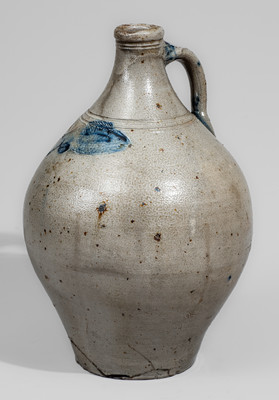 Stoneware Jug w/ Impressed Fish Motif, attrib. Jonathan Fenton, Boston, late 18th century