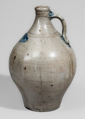 Stoneware Jug w/ Impressed Fish Motif, attrib. Jonathan Fenton, Boston, late 18th century
