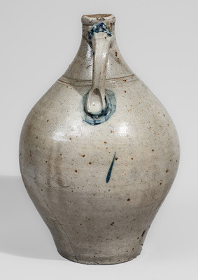 Stoneware Jug w/ Impressed Fish Motif, attrib. Jonathan Fenton, Boston, late 18th century