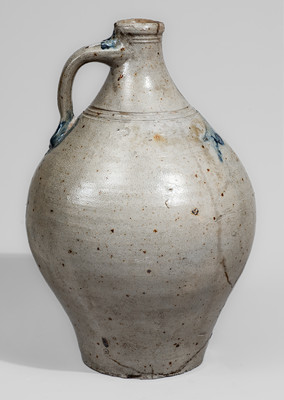 Stoneware Jug w/ Impressed Fish Motif, attrib. Jonathan Fenton, Boston, late 18th century